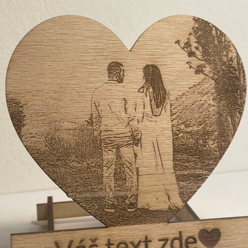 Fotka do dřeva ve tvaru srdce